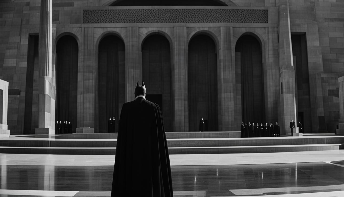 Batman Pays Respects at Anıtkabir in Film Noir