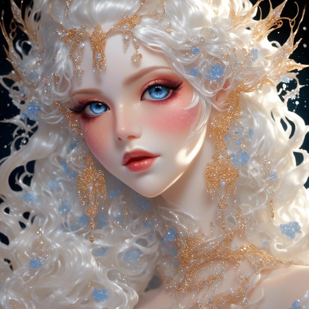 Blue Eyes Meet Sunset Waves: Ethereal Double Exposure