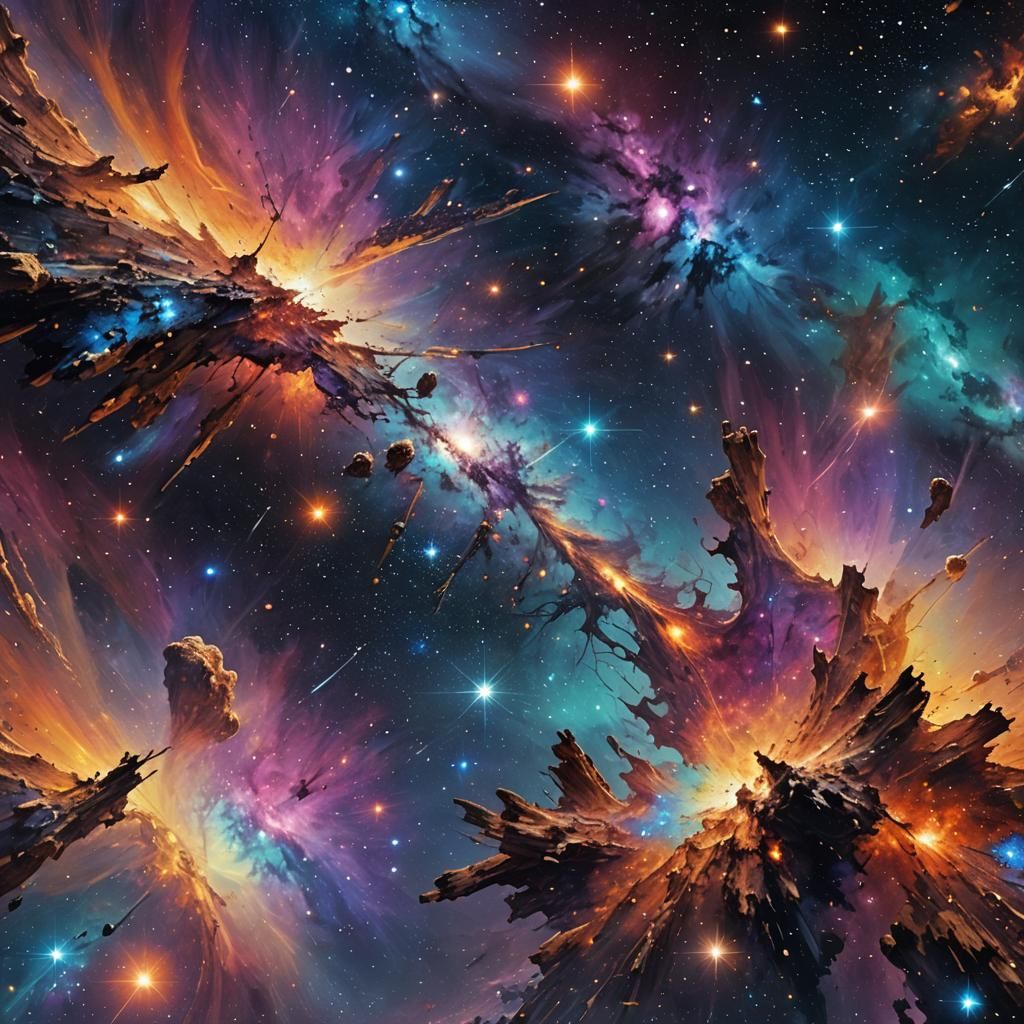 Hyperrealistic Galaxy Starry Night Sky Splash Art