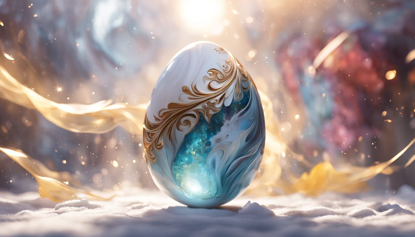 Vibrant Abstract Egg in Ethereal Glow
