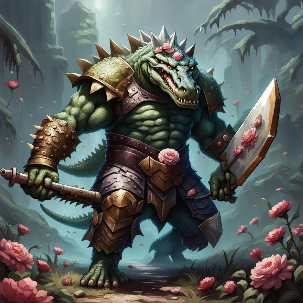 Armored Crocodile Gladiator Mutant with Cleaver