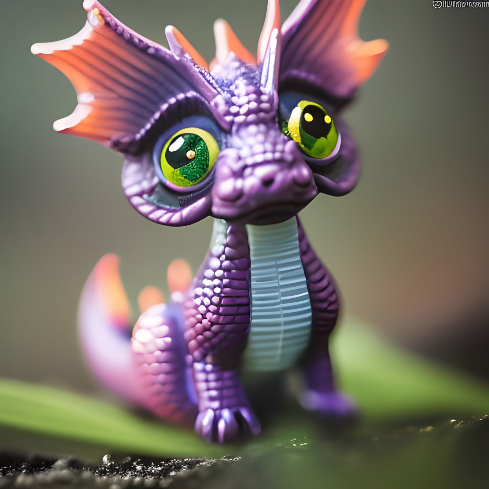 Macro Photo of Tiny Dragon Figurine