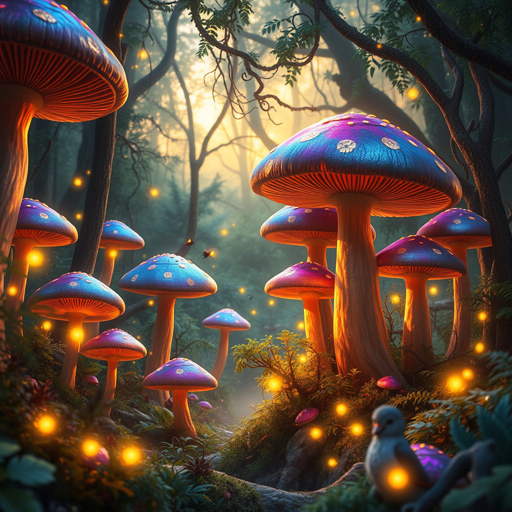Enchanted Firefly Forest: A Matte Painting