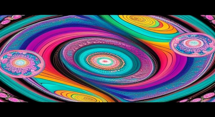 Psychedelic Garden Blooms in Kaleidoscopic Murakami Style