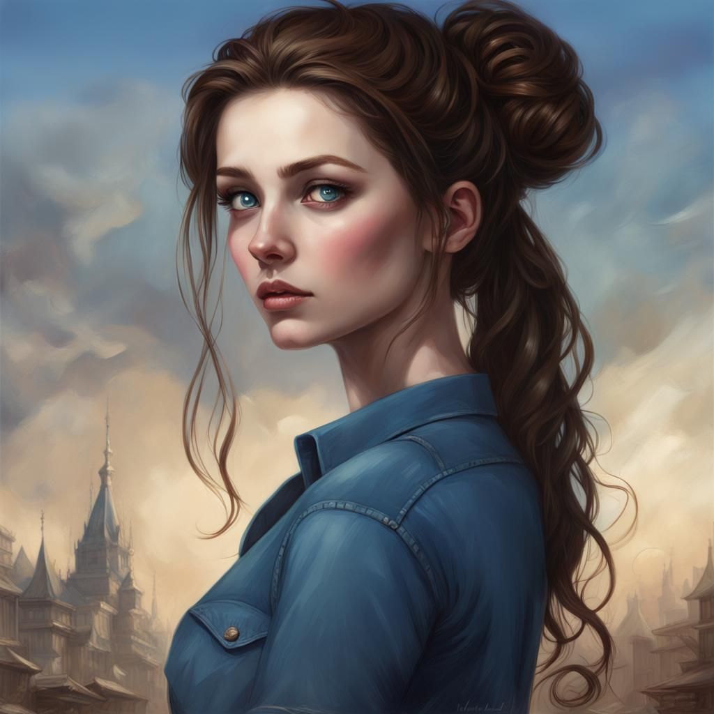 Teen with Blue Eyes as Fantasy Concept Art