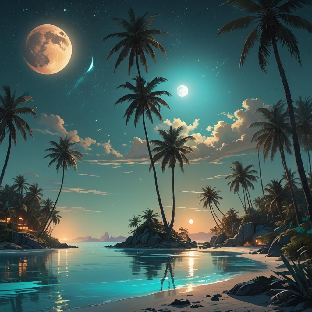 Enchanted Island: Fantasy Art Under a Magical Moon
