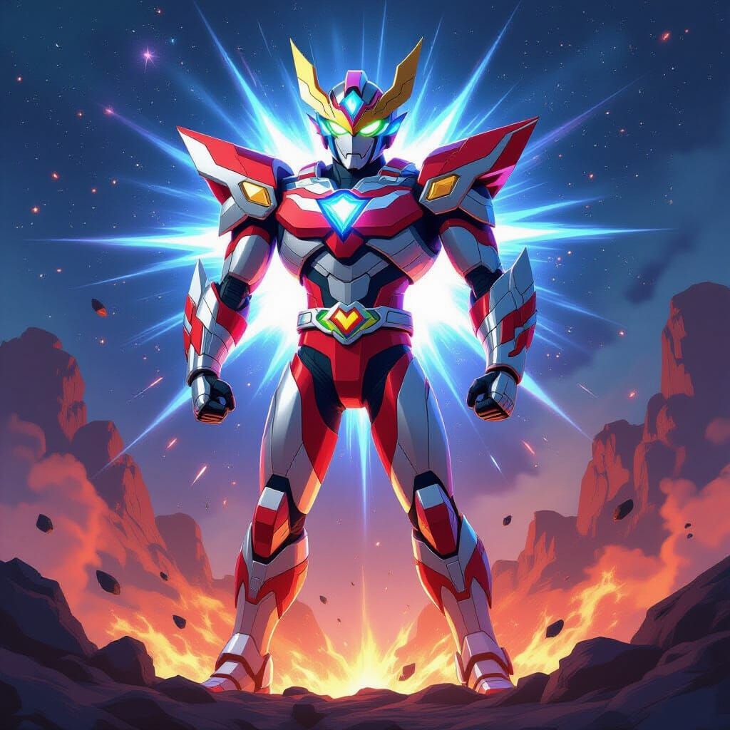Ultraman Voltron Hybrid in Cosmic Battle Concept Art