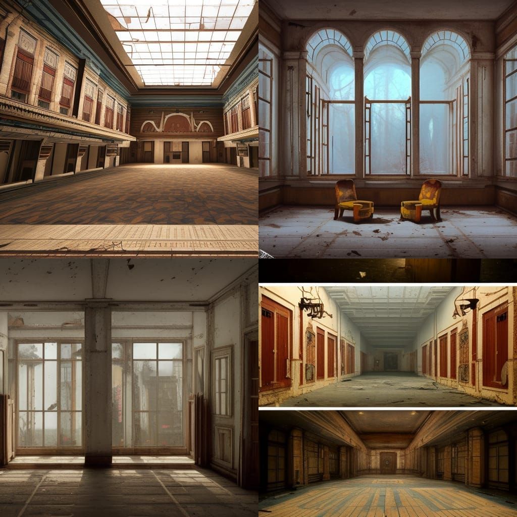 Wes Anderson-esque Abandoned Theater in 8K