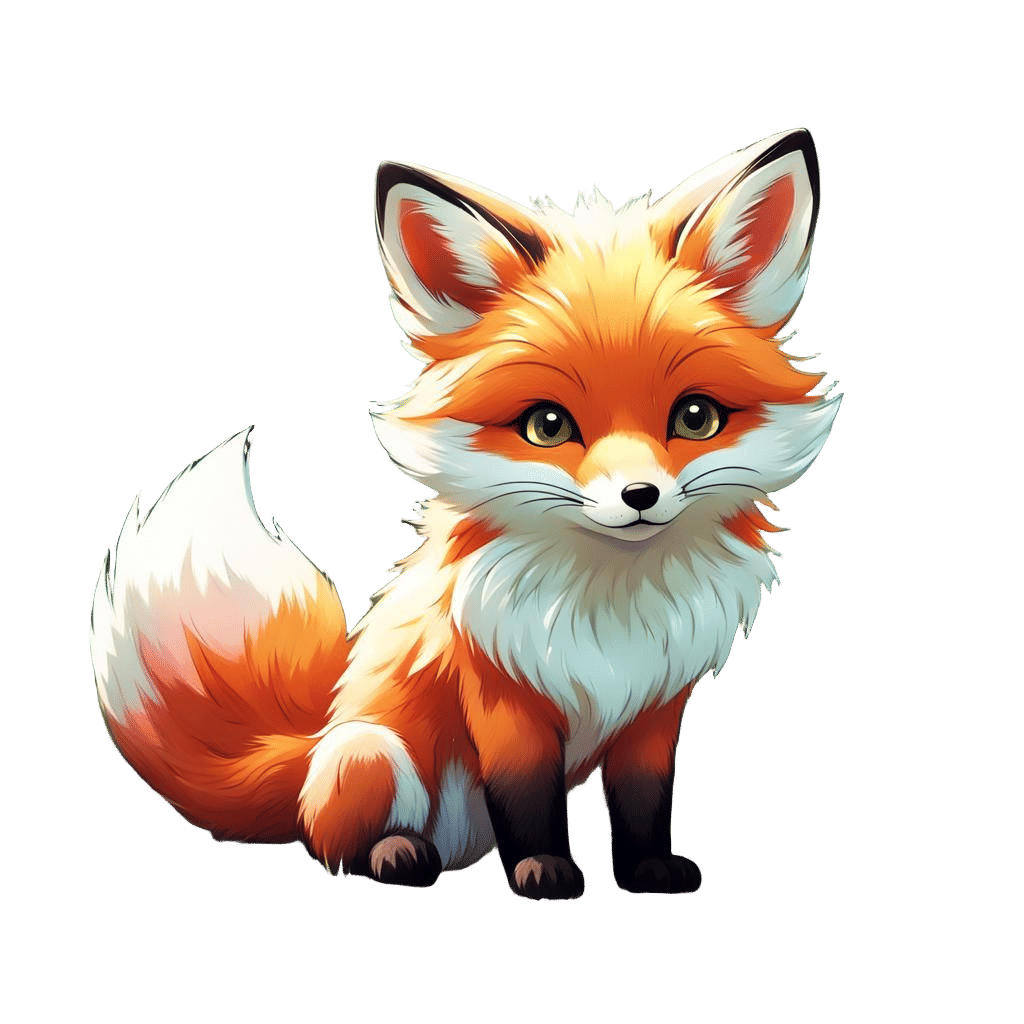 Playful Anime-Inspired Baby Fox with Luscious Furry Coat