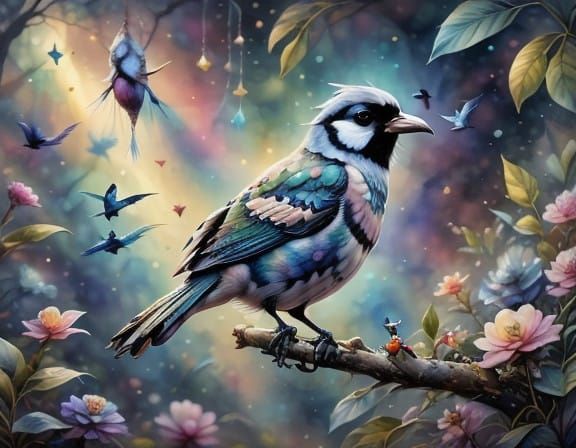 Realistic Fantasy Birds with Crystal Sheen