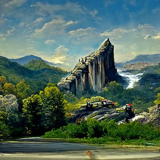 North Carolina Landscape in Oil Painting Style