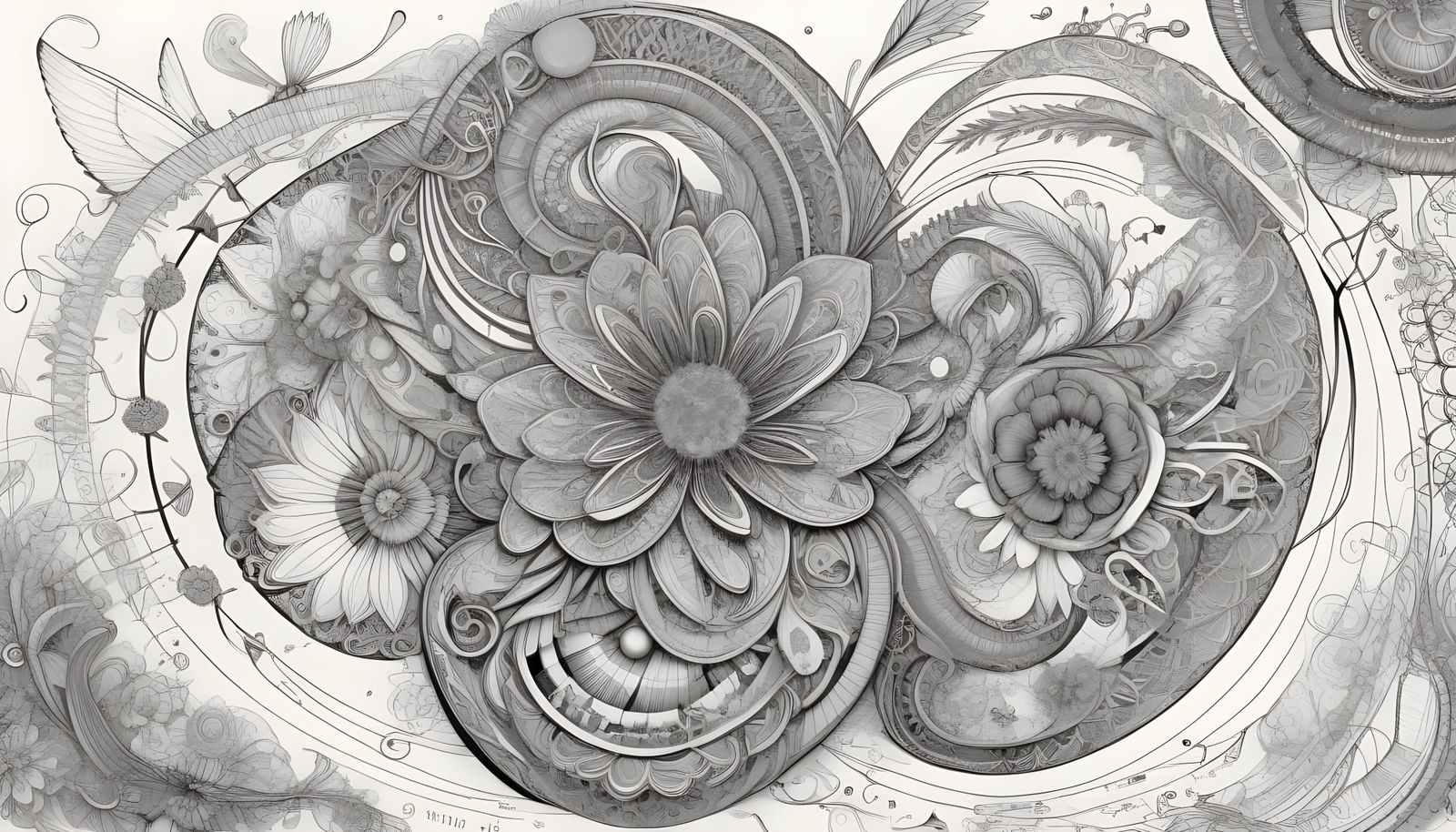 Vibrant Quantum Zentangle of Floral Wavefunctions