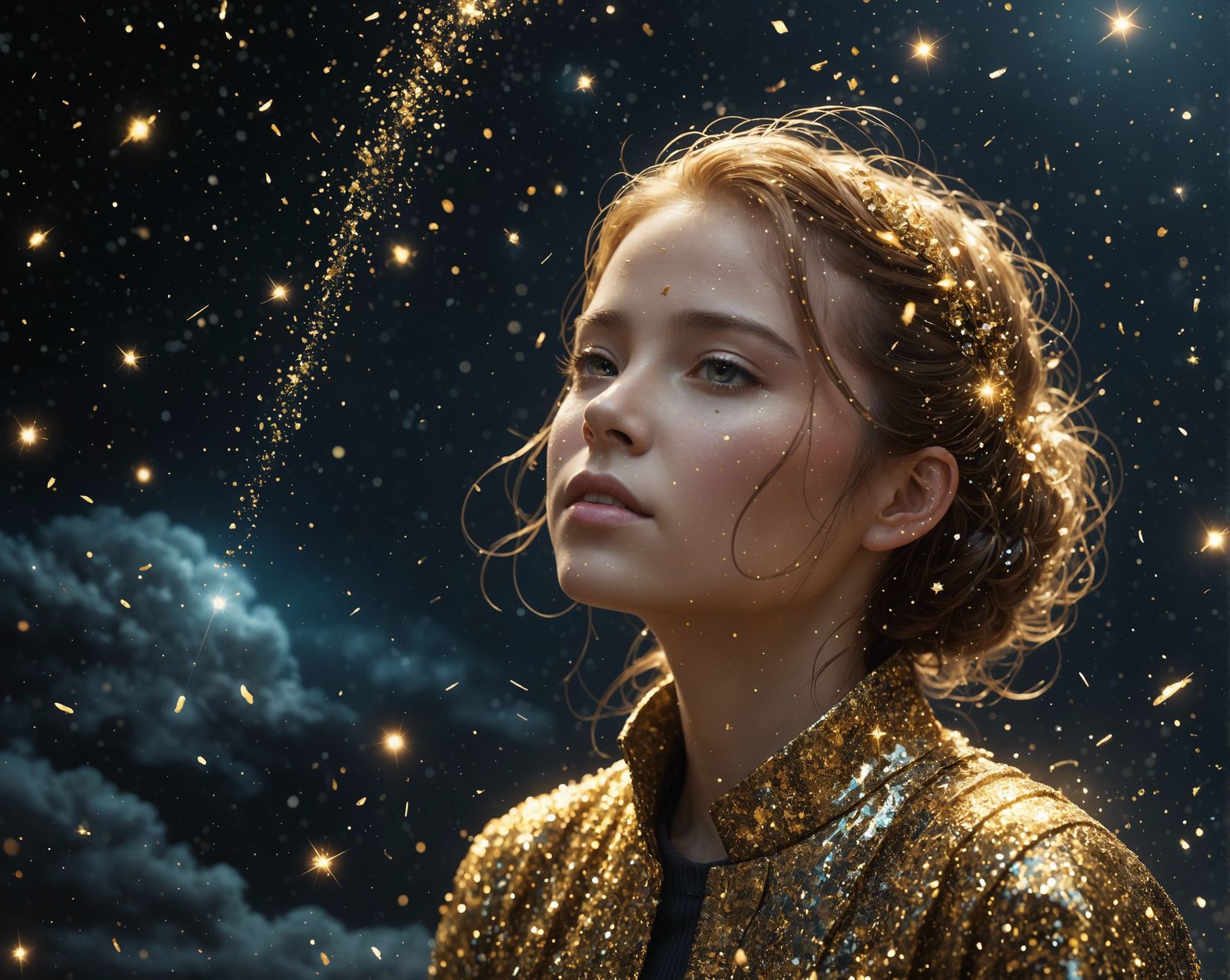 Glitter Rain on Celestial Dream Girl