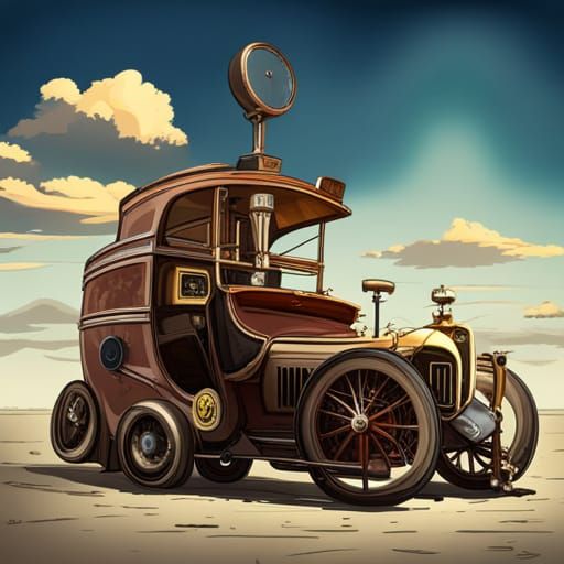Steampunk Electric Car Engine Design