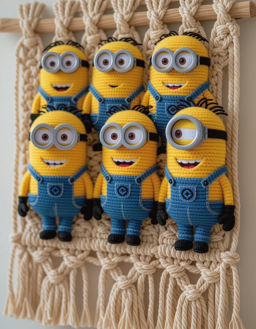 Minion Macrame Tapestry Art