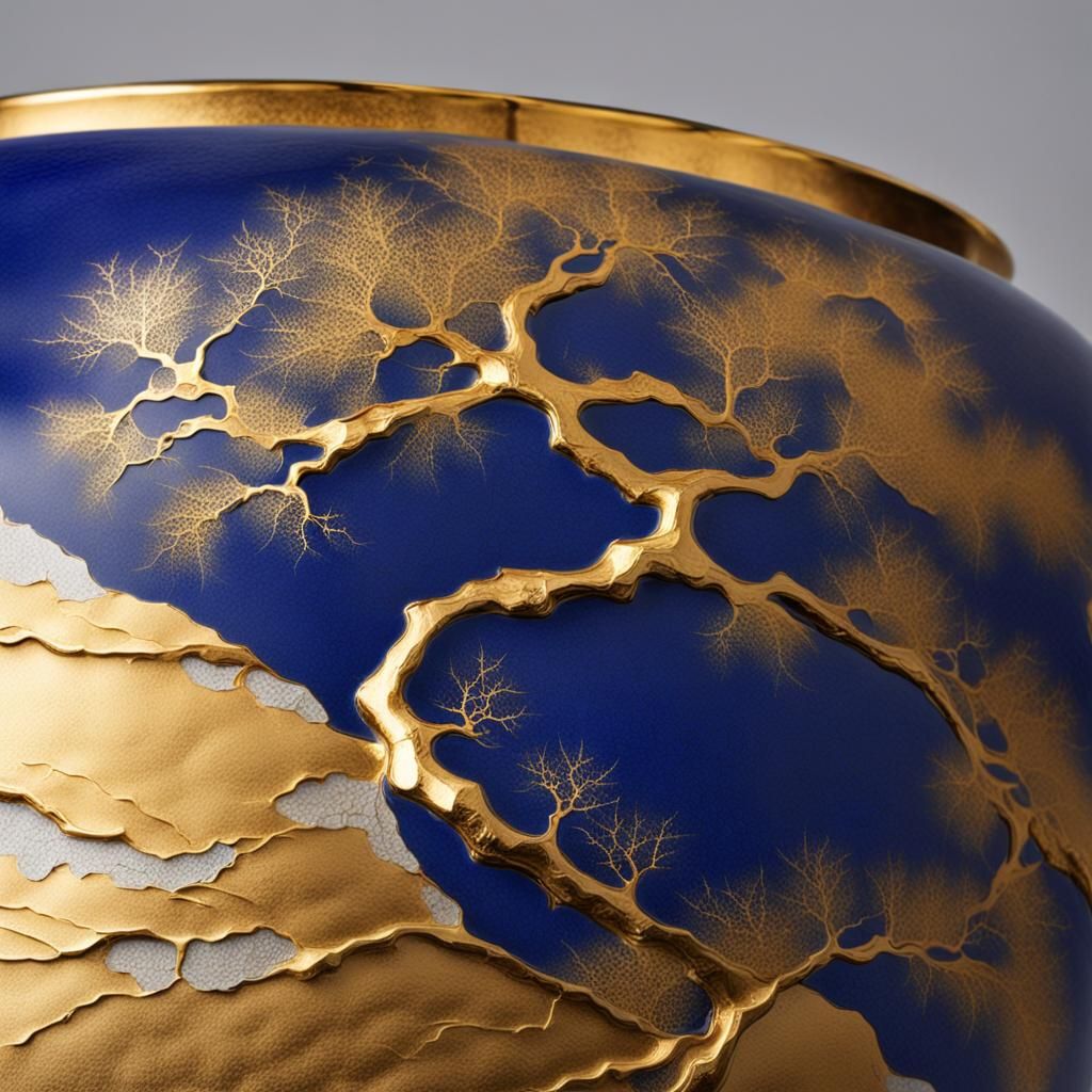 Kintsugi: Gold Repair on Japanese Vase