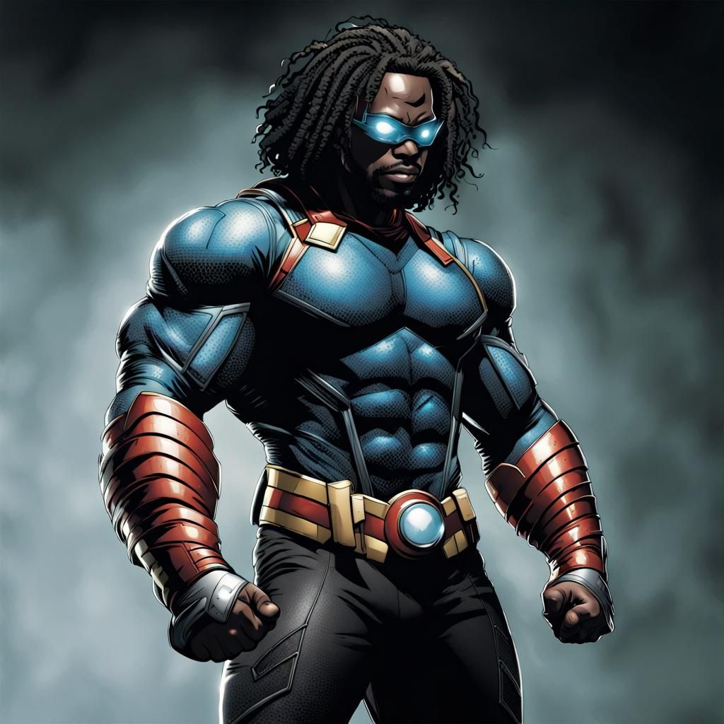 New Black Comic Book Hero in DC/Marvel Style