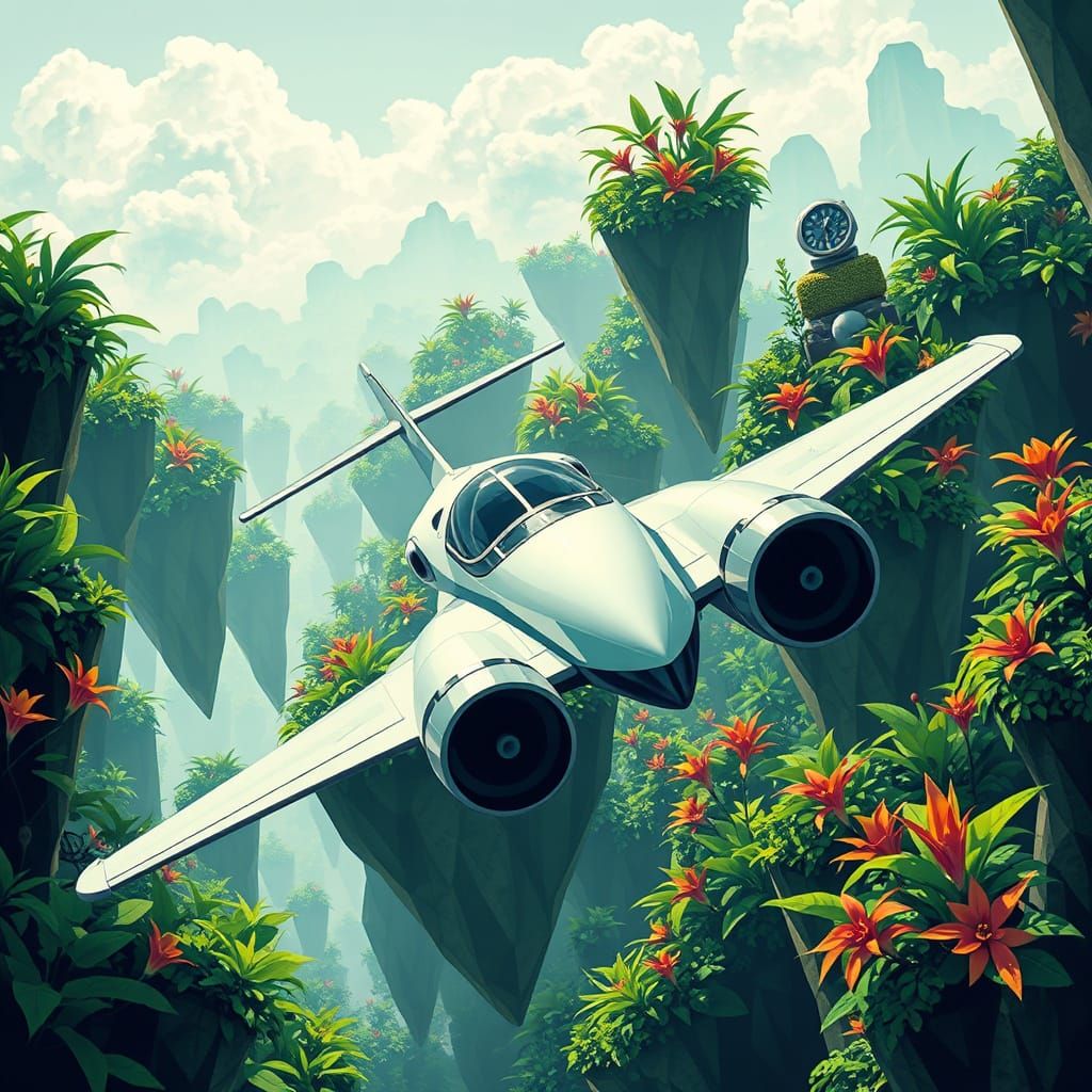 Cubist Aircraft Soars Through Floating Jungles