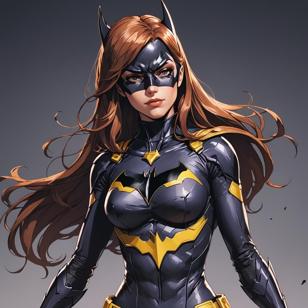 Batgirl in Cel-Shaded Anime Style