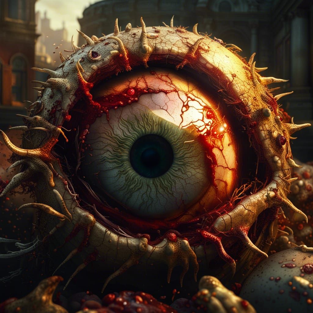 Decomposing Eyeball: Horrific Digital Matte Painting