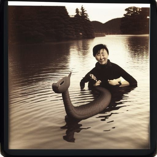 Japanese Tourist With Nessie