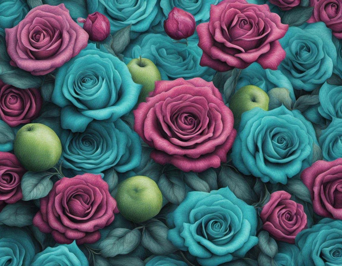 Surreal Abstract Rose Lipstick Painting