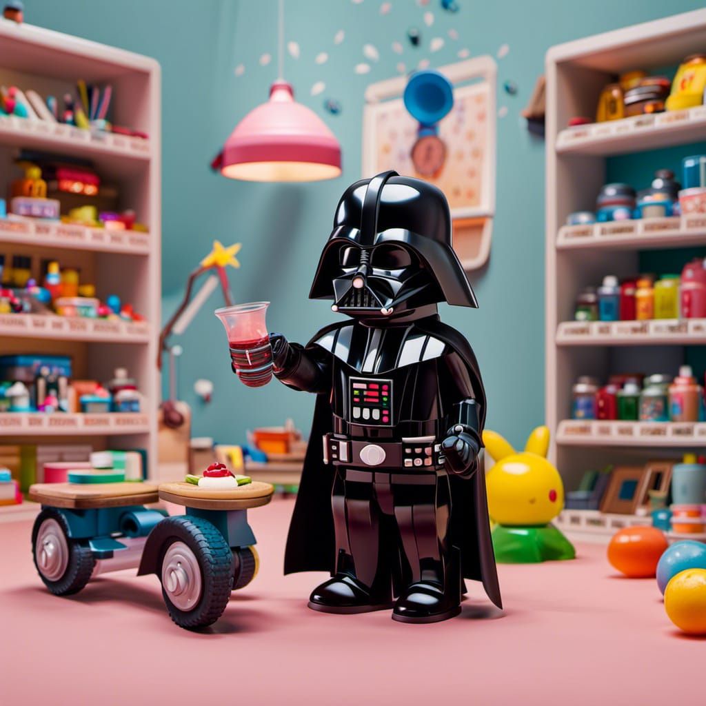 Darth Vader as Daycare Worker: Photorealistic Digital Art