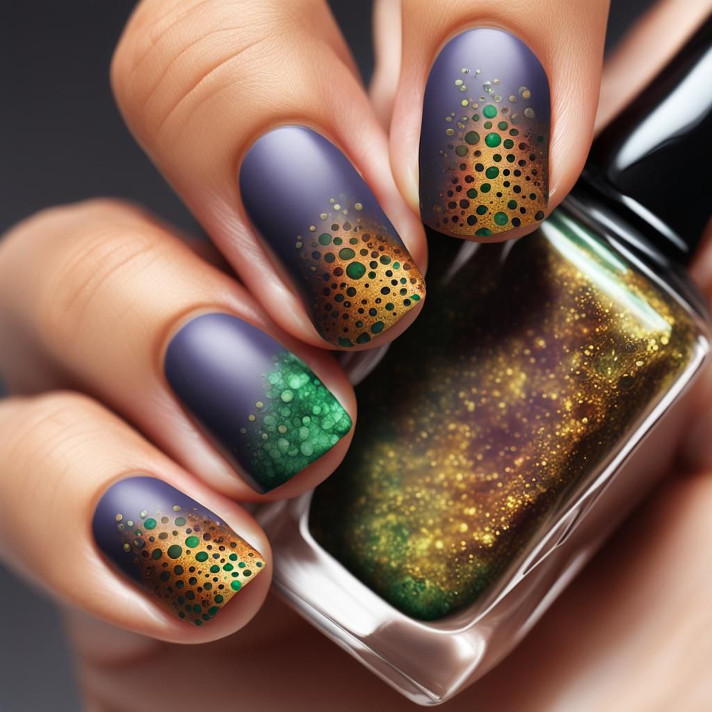 Autumn Cheetah Nail Art in Matte Painting Style