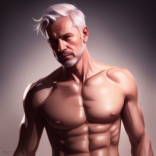 Detailed Portrait of Man with Dynamic Lighting