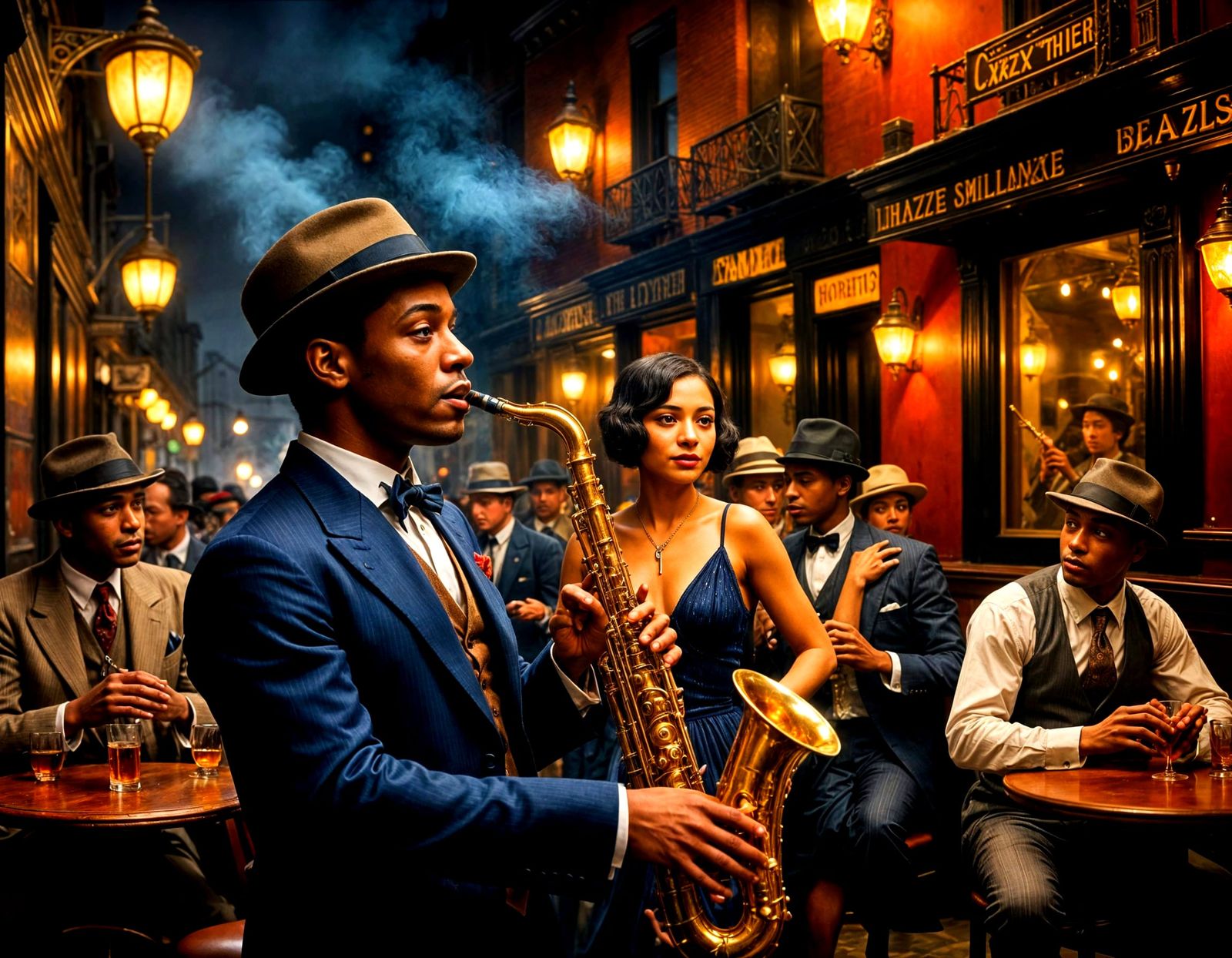 Harlem Renaissance Speakeasy Portrait in 1920s Style
