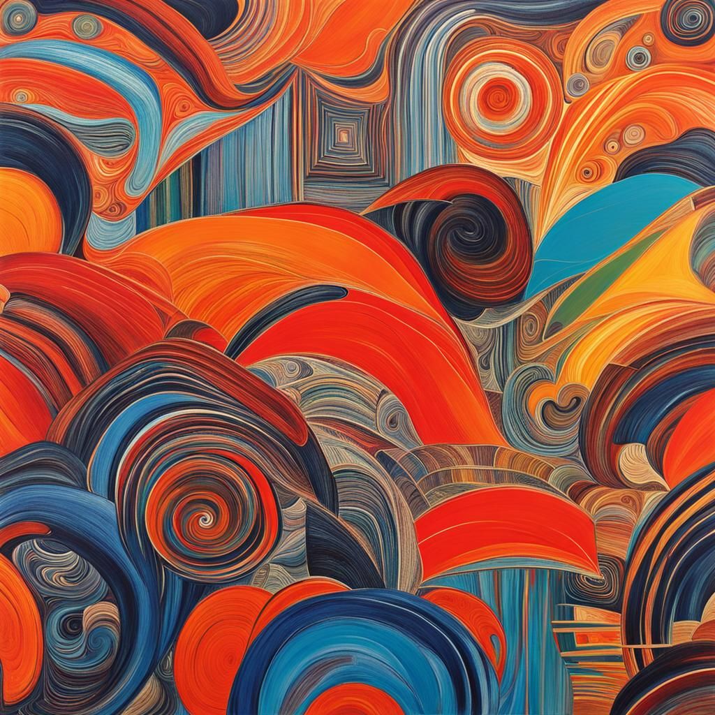 Abstract Portrait with Complementary Colors