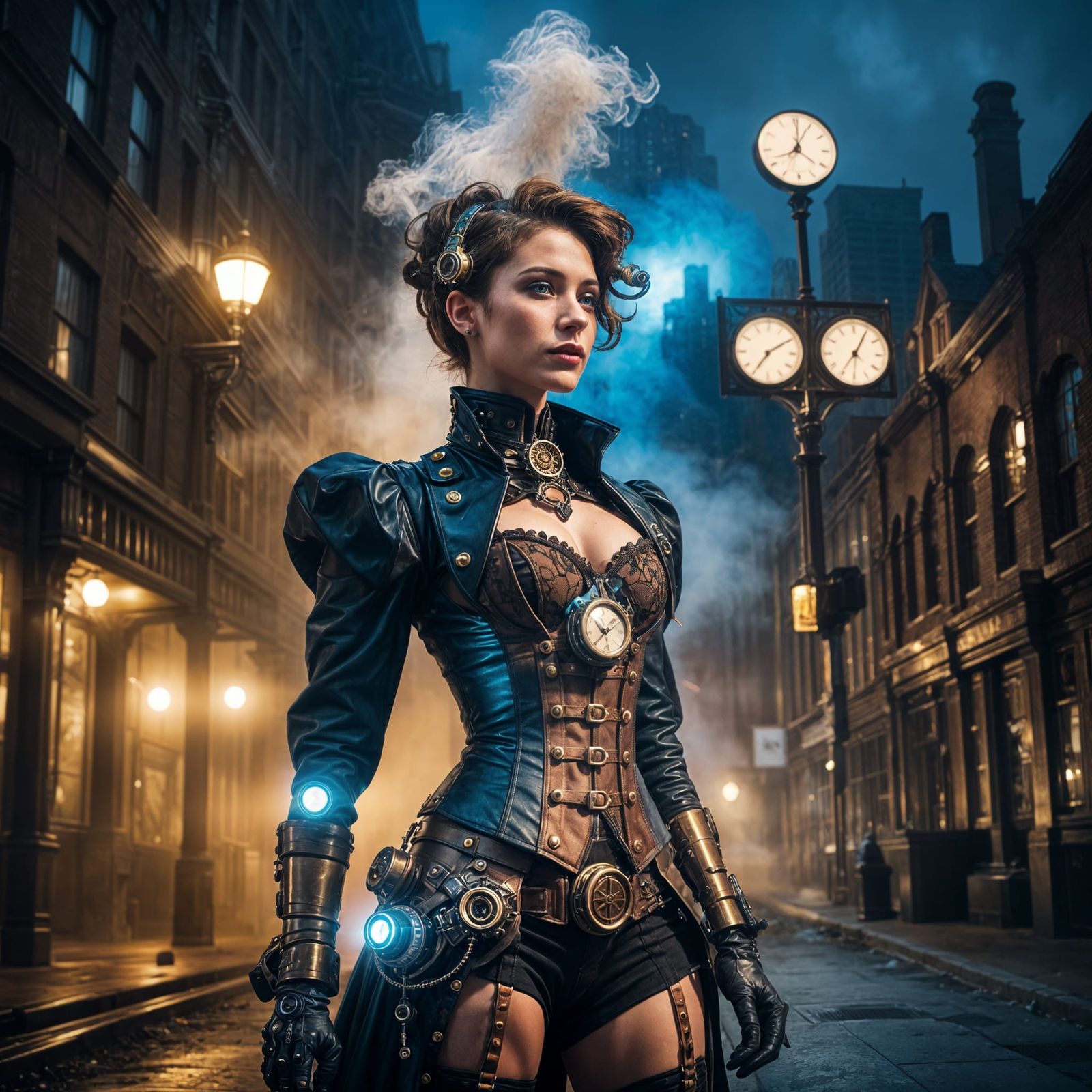 Steampunk Cyborg in Victorian Gotham City