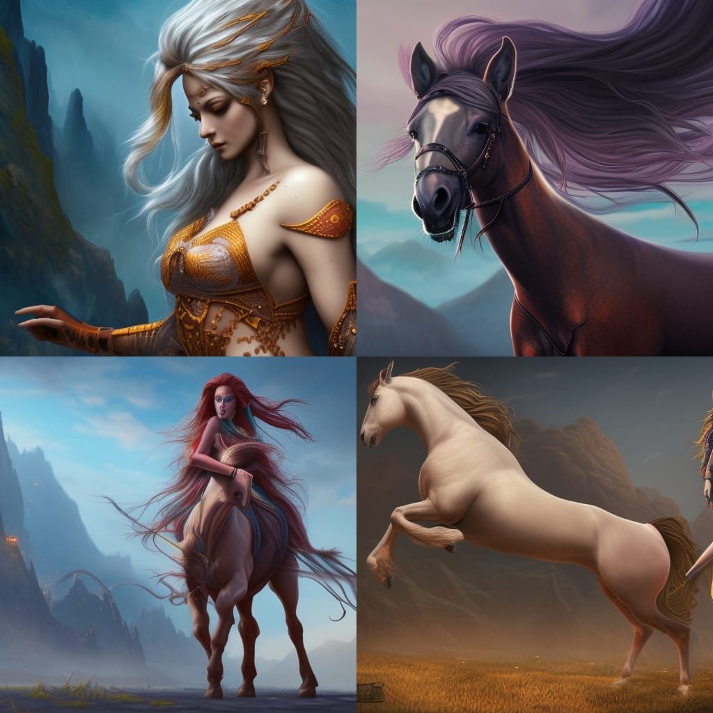 Fantastical Half Horse Half Girl Concept Art