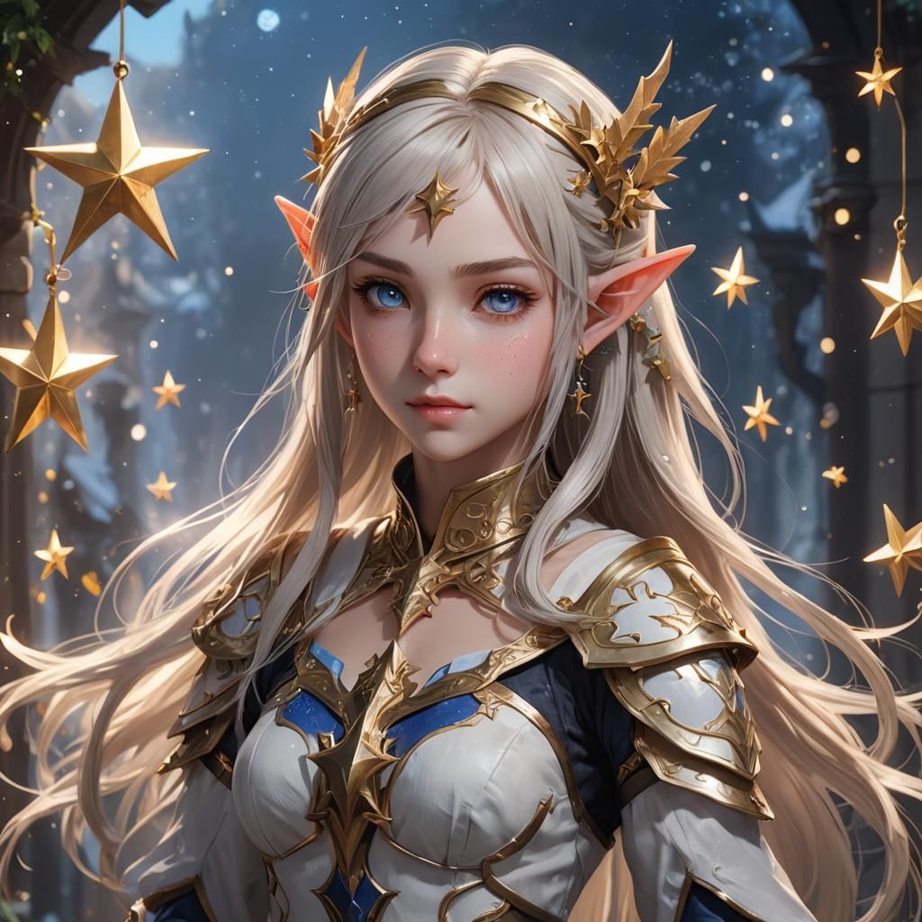 Star Elf in Detailed 3D Anime Art