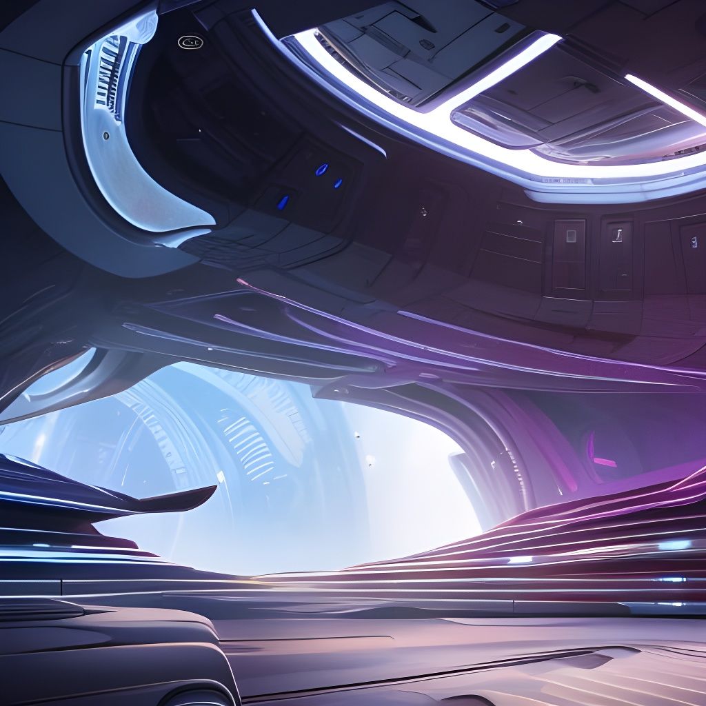 Futuristic Alien Spaceship Interior in Detailed Matte Painti...