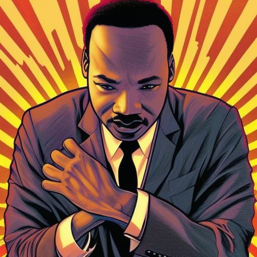 Martin Luther King Jr. in Comic Book Art Style