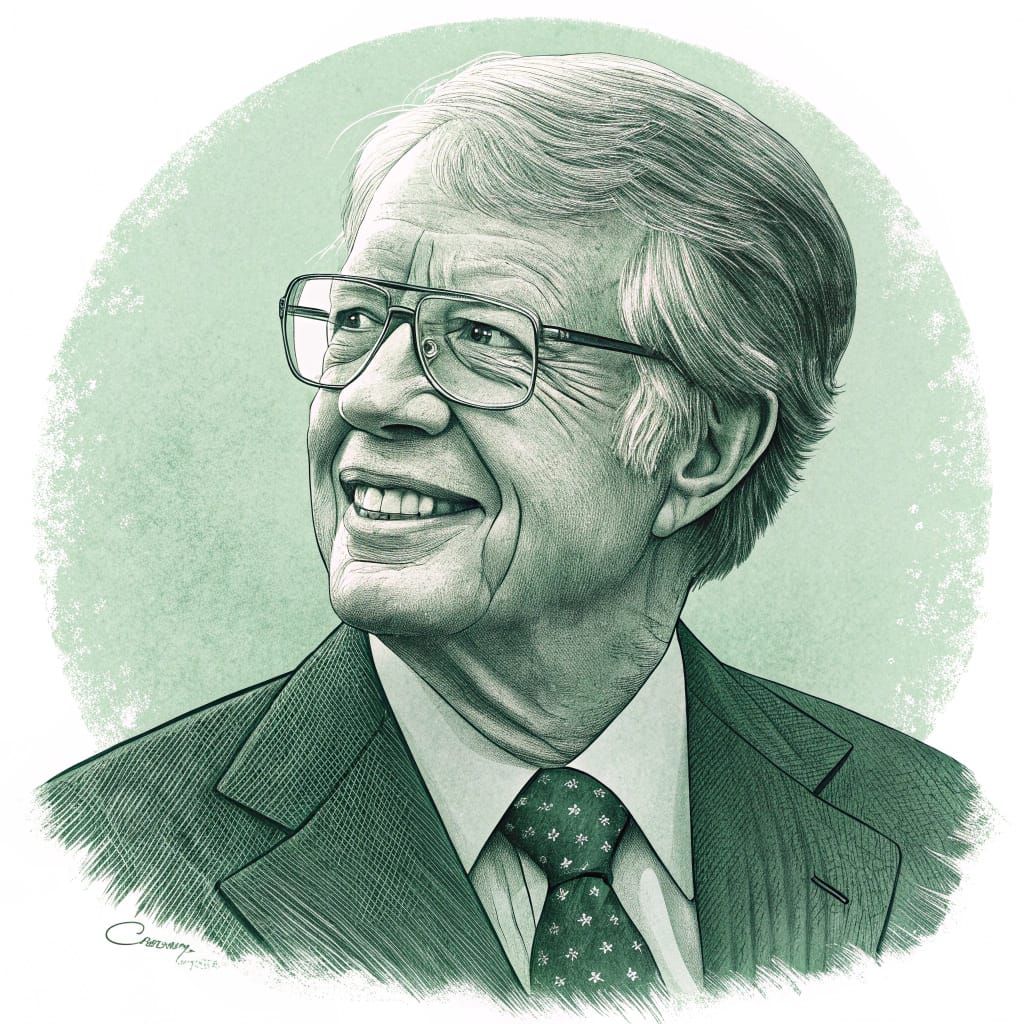 President Jimmy Carter in Monochrome Basil Green