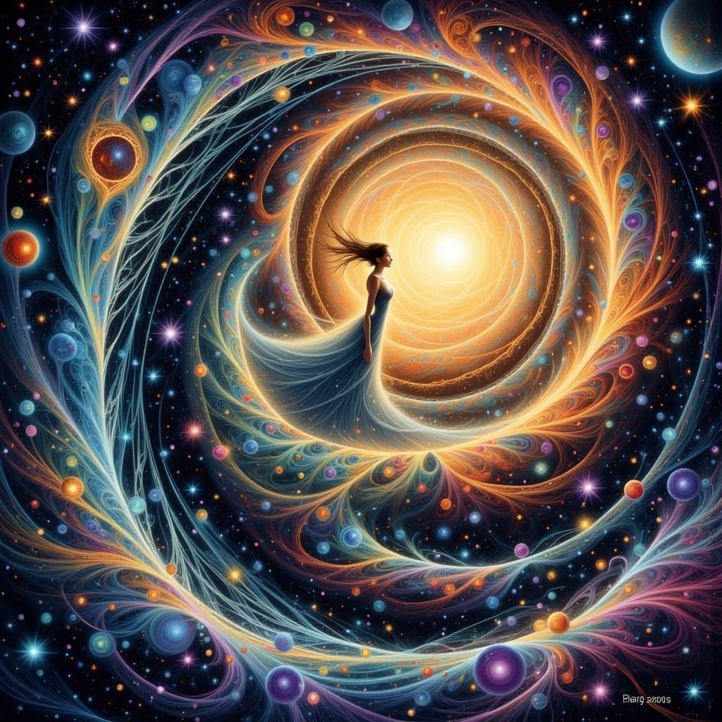 Celestial Goddess in Cosmic Splendor