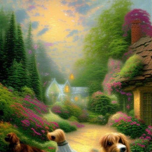 Ethereal Fantasy Caricature of an Irish Terrier