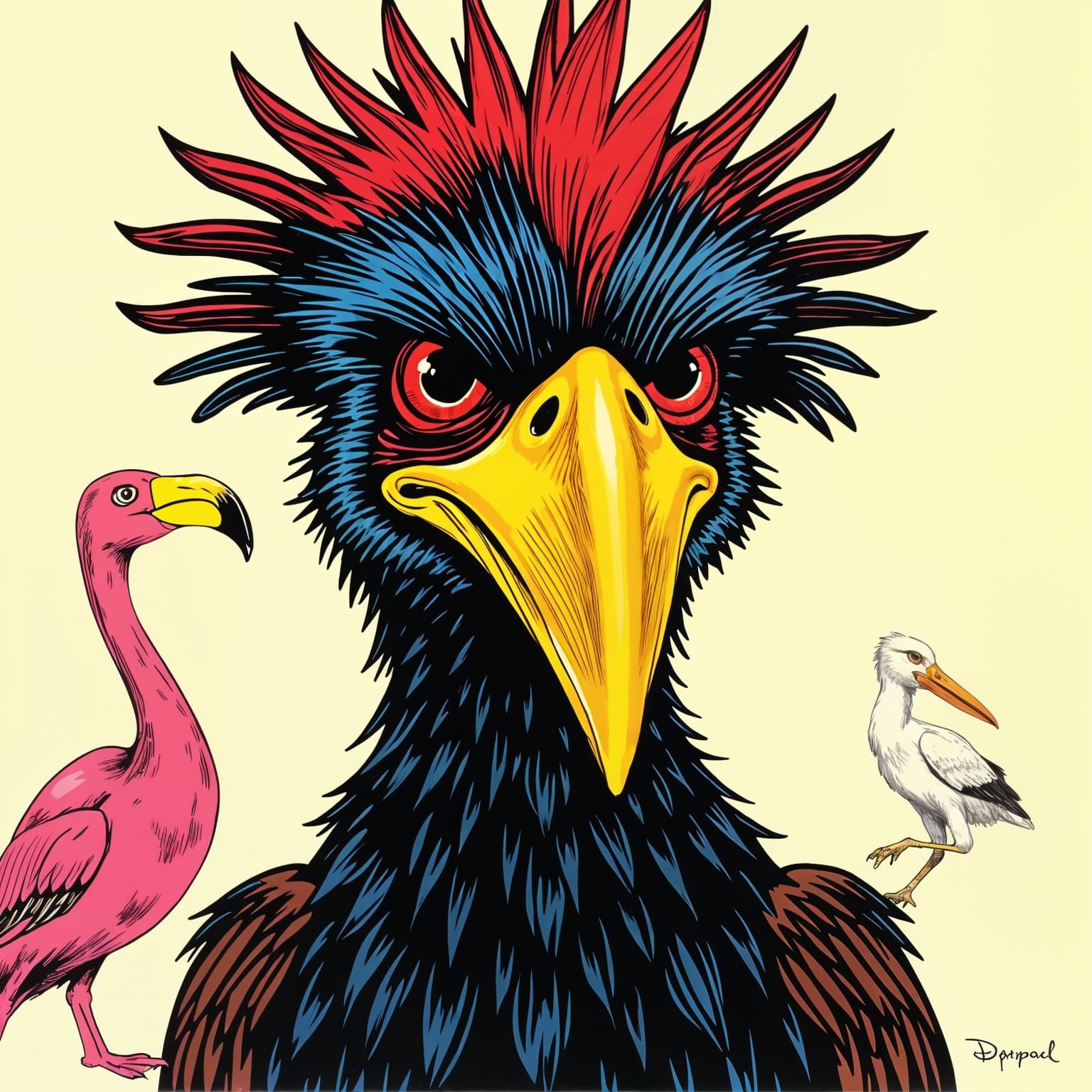 Vibrant Menagerie of Birds in a Whimsical Alphabetical Lands...