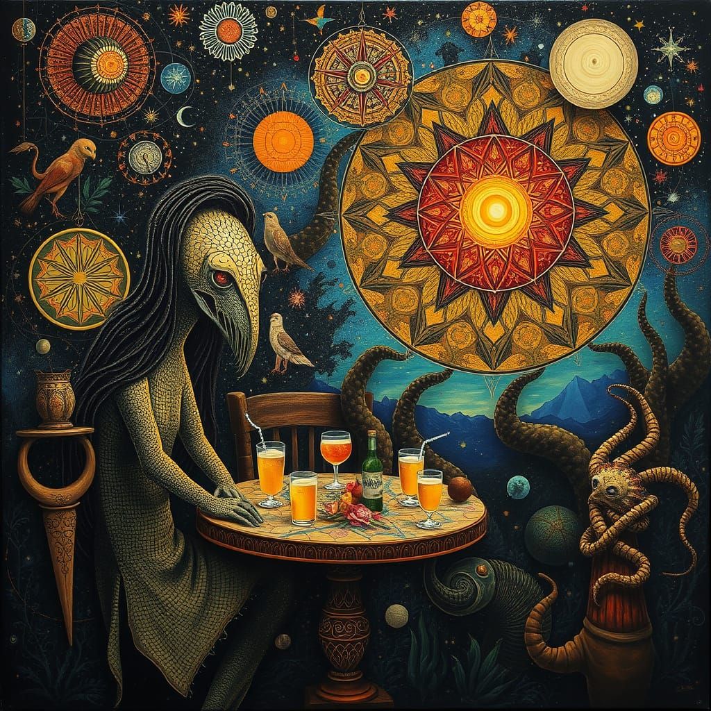 Psychedelic Utopia: Sacred Geometry Meets Space Creatures