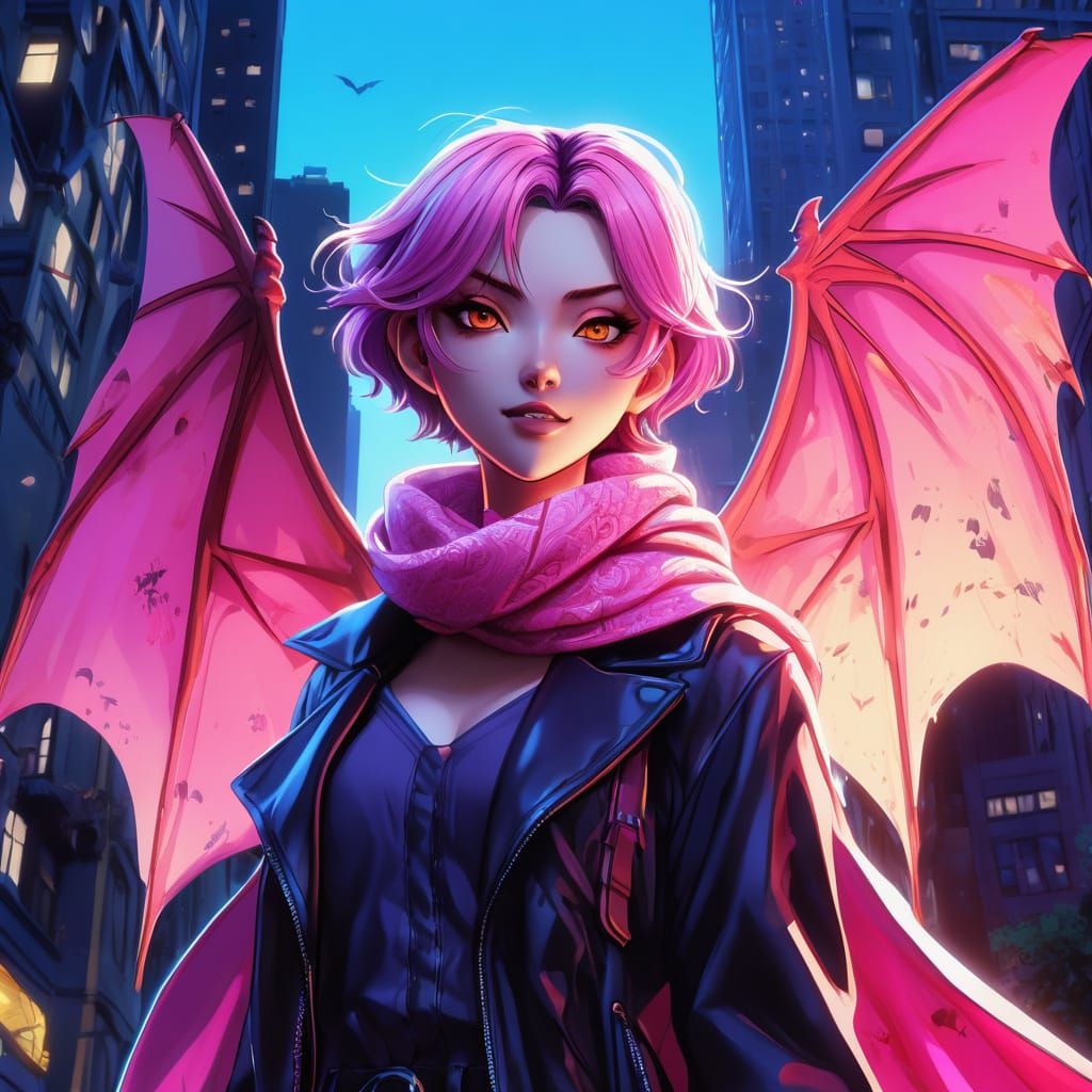 Vampire Enjoys Life in Vibrant Urban Landscape