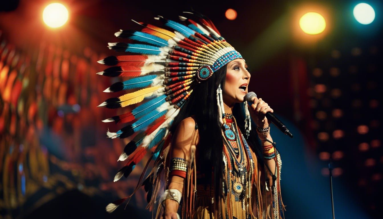 Cher singing her 70's hit Half Breed