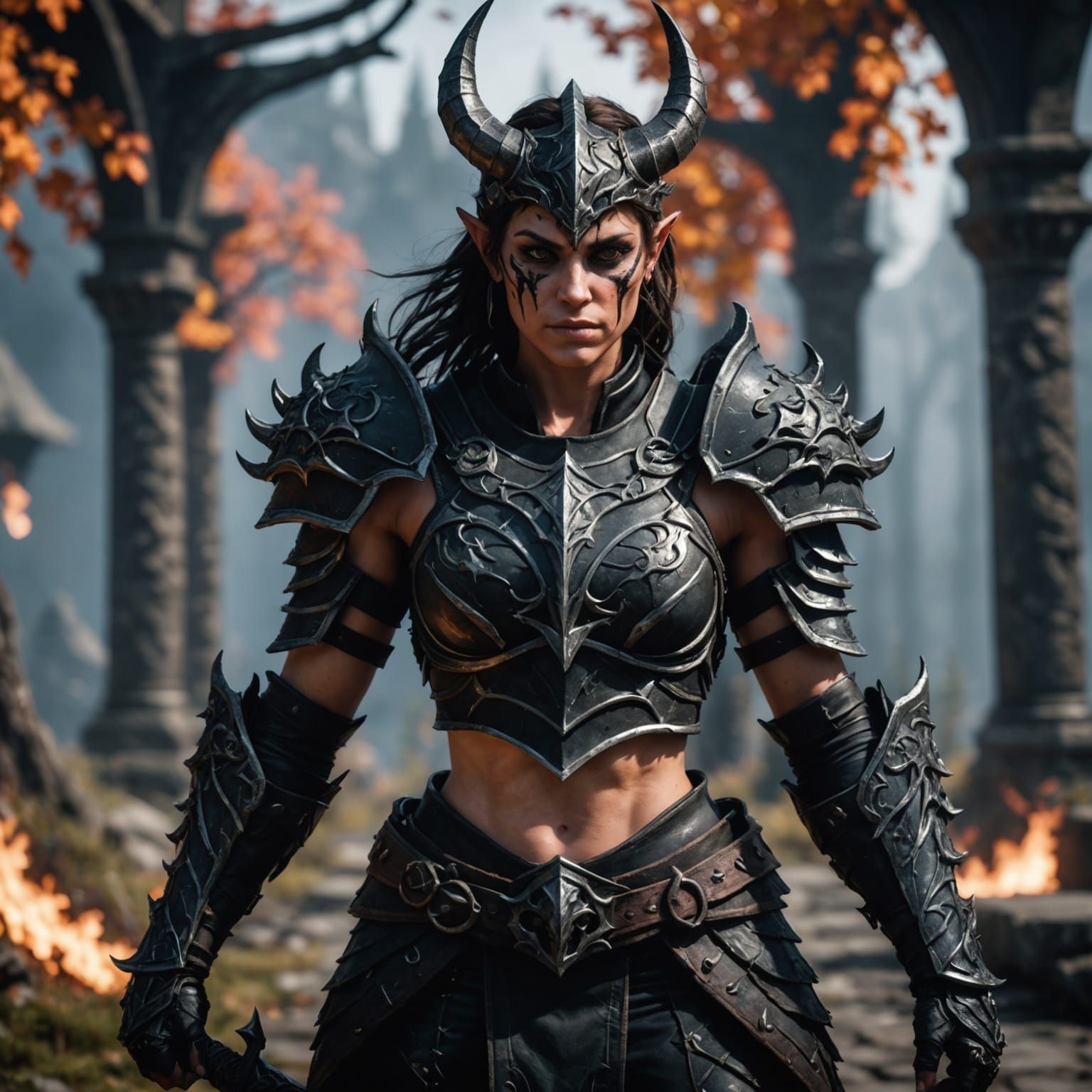 Demon Slayer in Intricate Armor, 3D Game Art