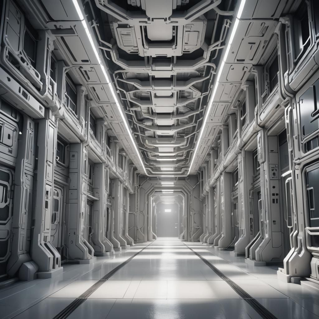 Brain Structure with White Corridors: 3D Render