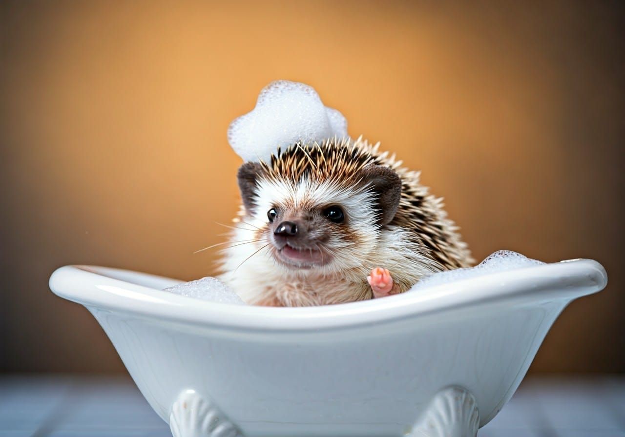 Hedgehog's Delightful Bubble Bath Adventure