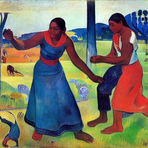 Intimate Embrace: A Loving Scene in Post-Impressionist Style