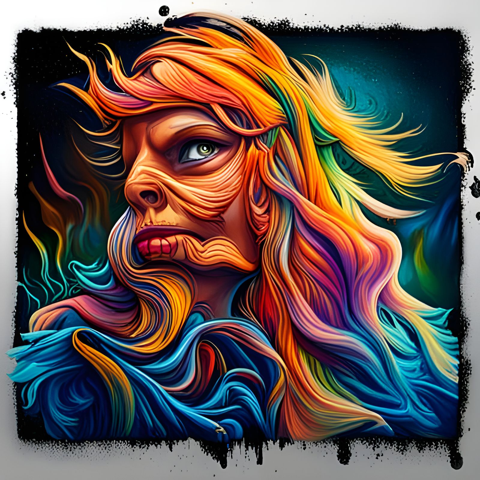Graffiti Art with Melting Colors and High Detail