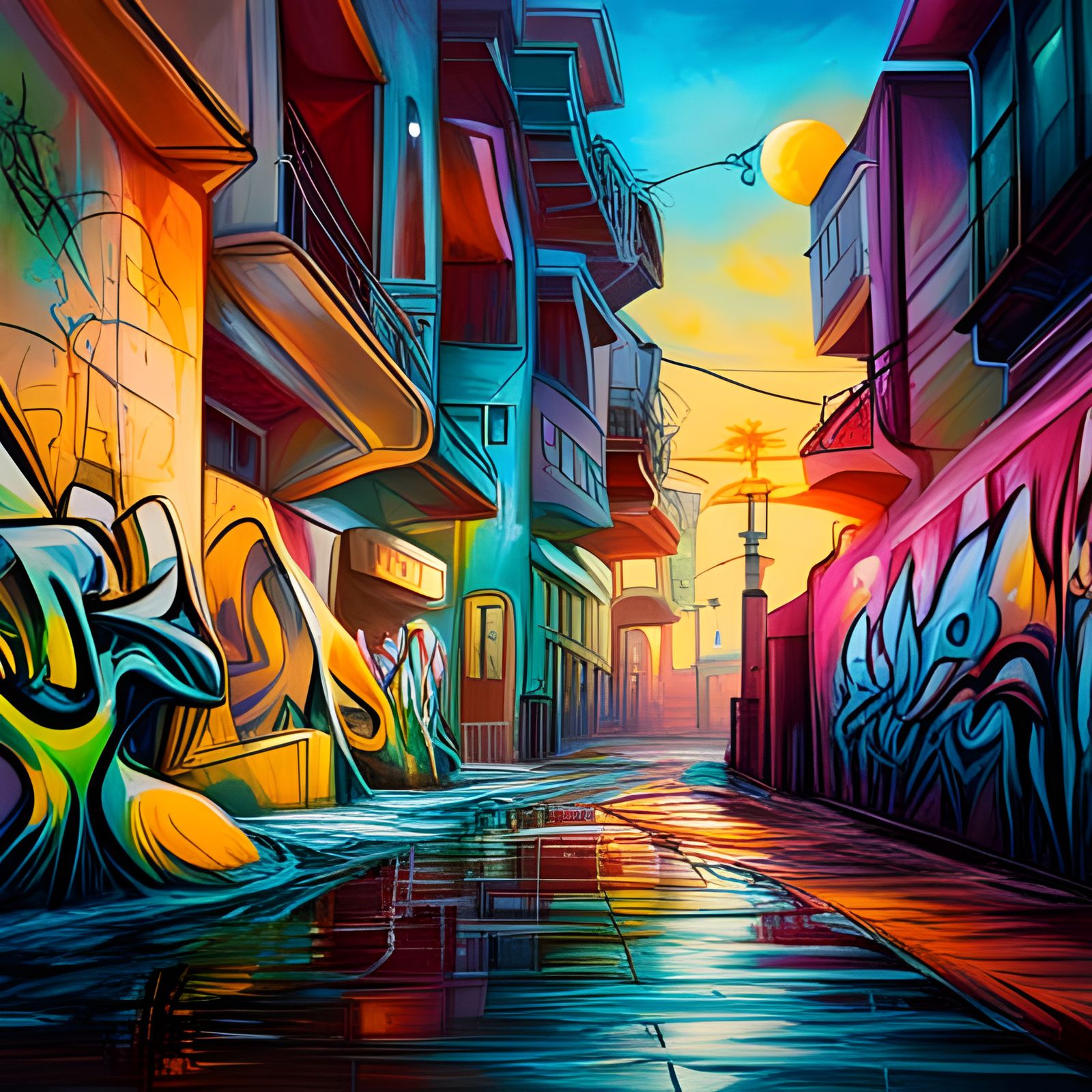 Colorful Graffiti Art in Splash Style