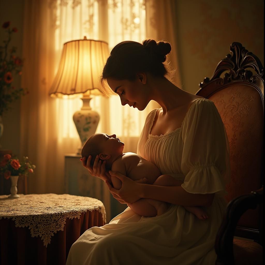 Mother and Child: A Moment of Golden Light